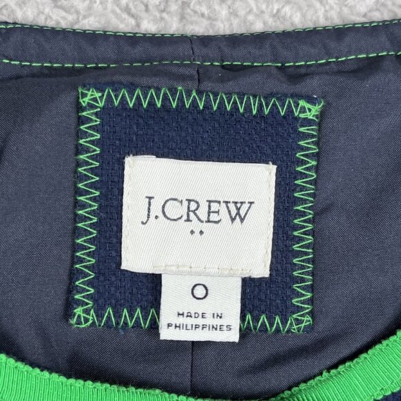 J.Crew Re-Imagined Womens Blue Green Trim Career Blazer Sz 0 - Picture 5 of 6